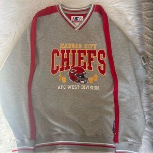 Starter Kansas City Chiefs Gray & Red Pullover Sweatshirt